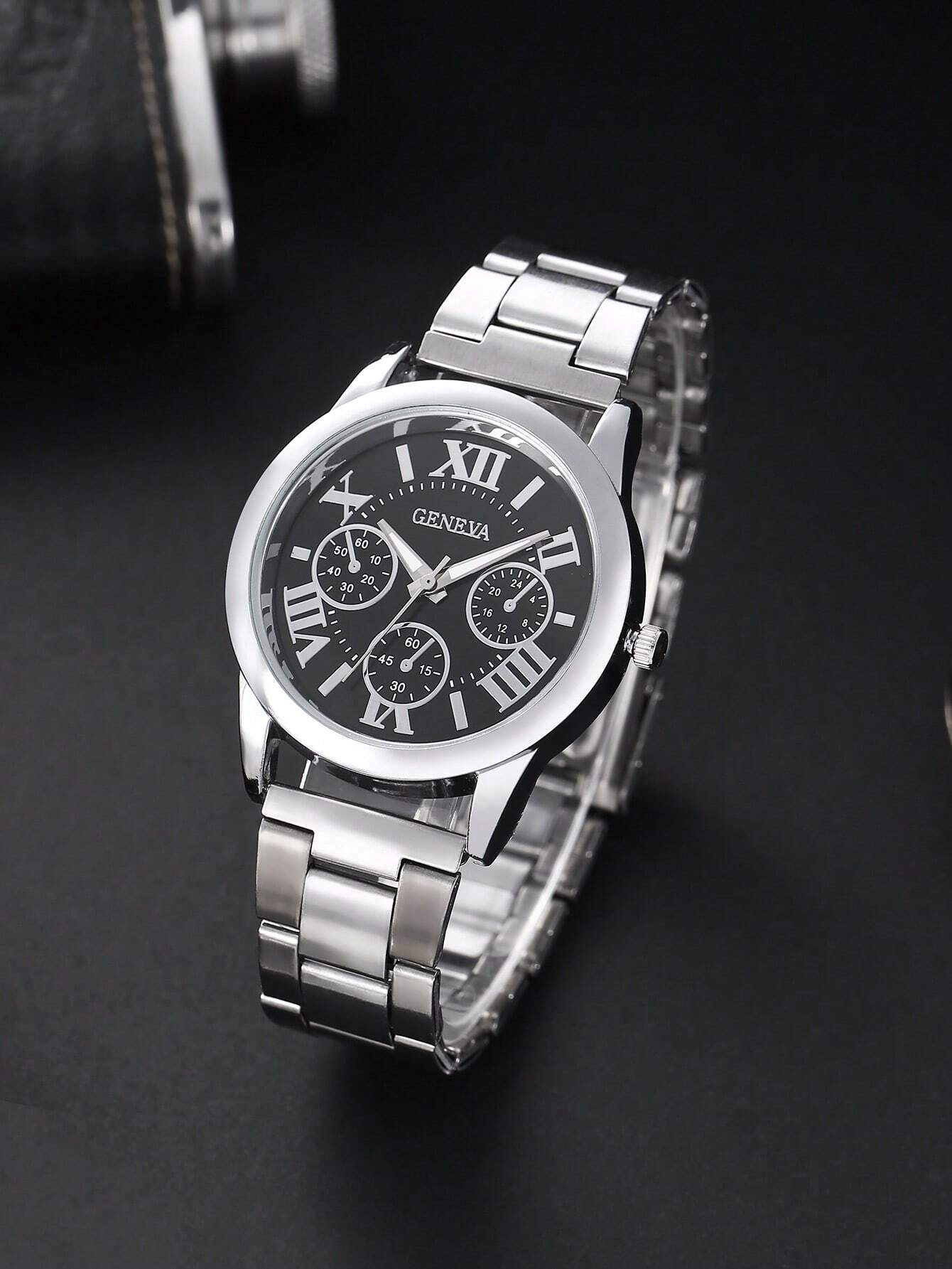 Men Round Pointer Quartz Watch As A Gift