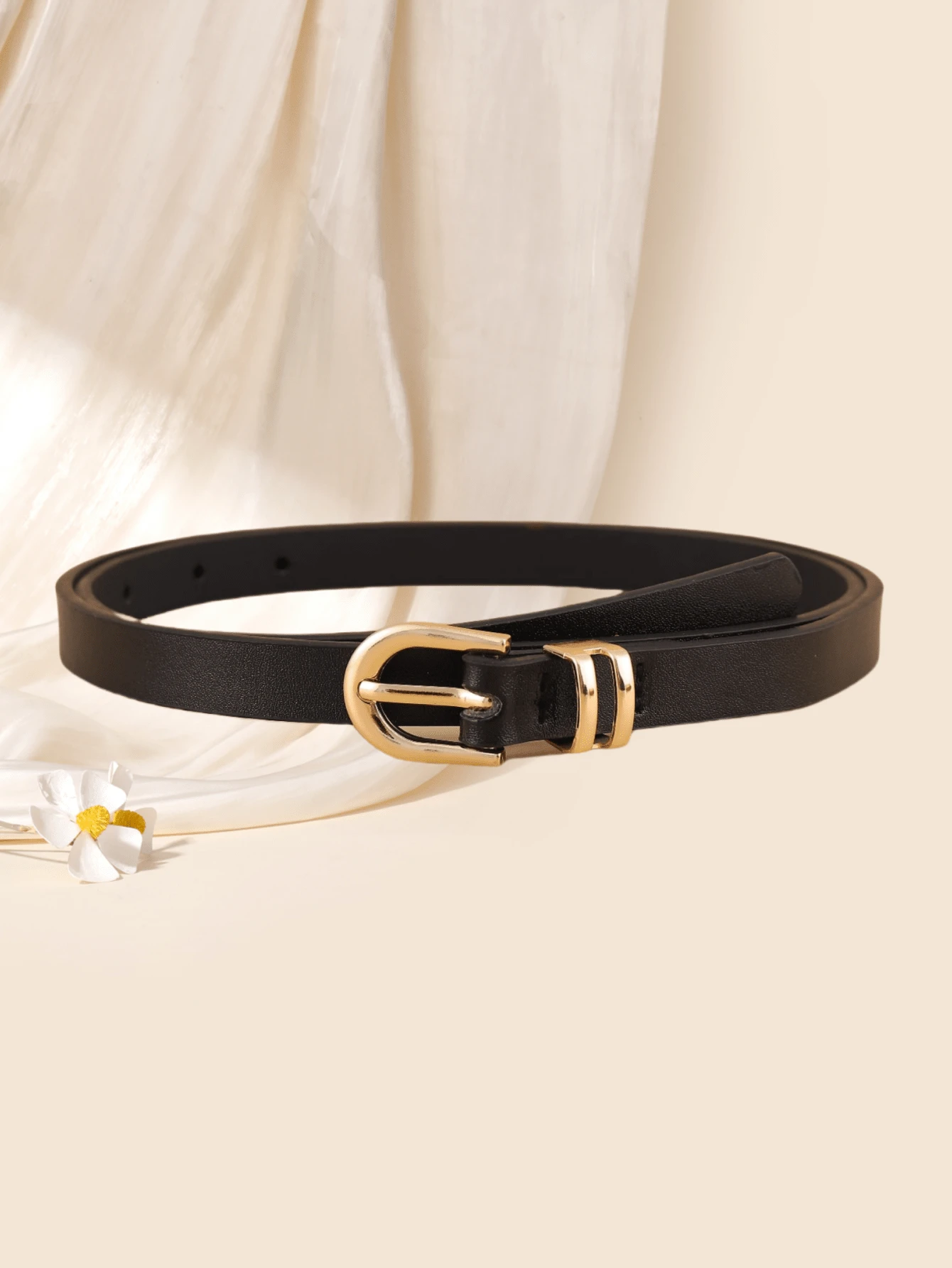 Women Simple Fashionable Versatile Decorative Waist Belt With U-Shaped Buckle