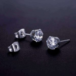 6pairs/set Stainless Steel Minimalist Stud Earrings 3-8cm