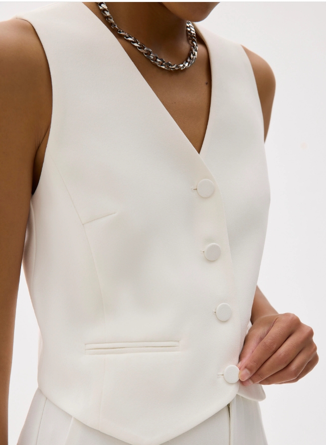 Relaxed V-neck Vest - Image 3