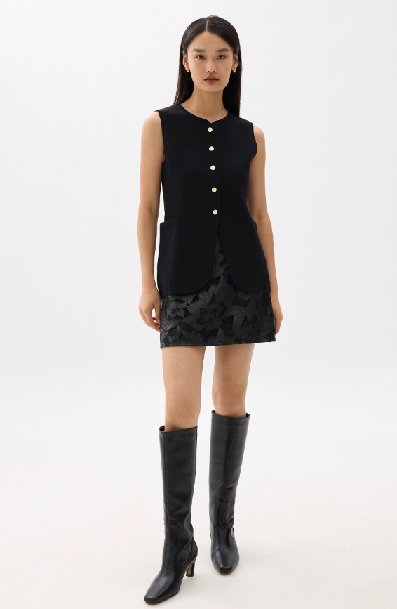 Tailored Long Knit Vest