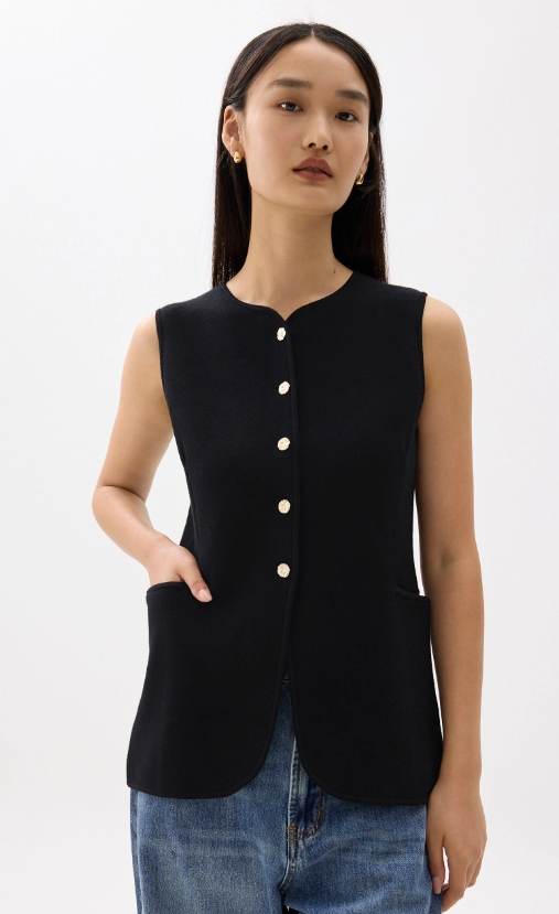 Tailored Long Knit Vest - Image 3