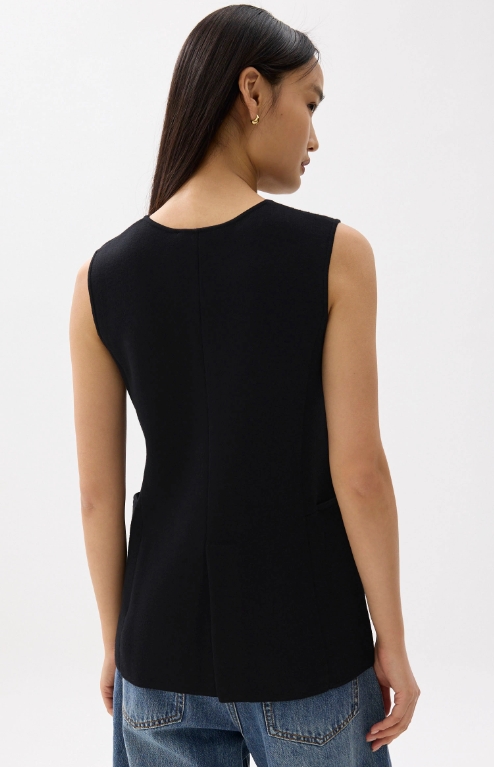 Tailored Long Knit Vest - Image 2