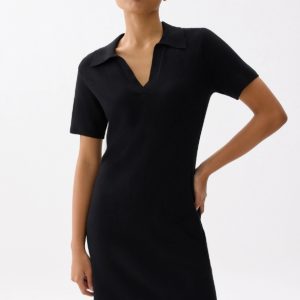 Collared Knit Shift Mini Dress