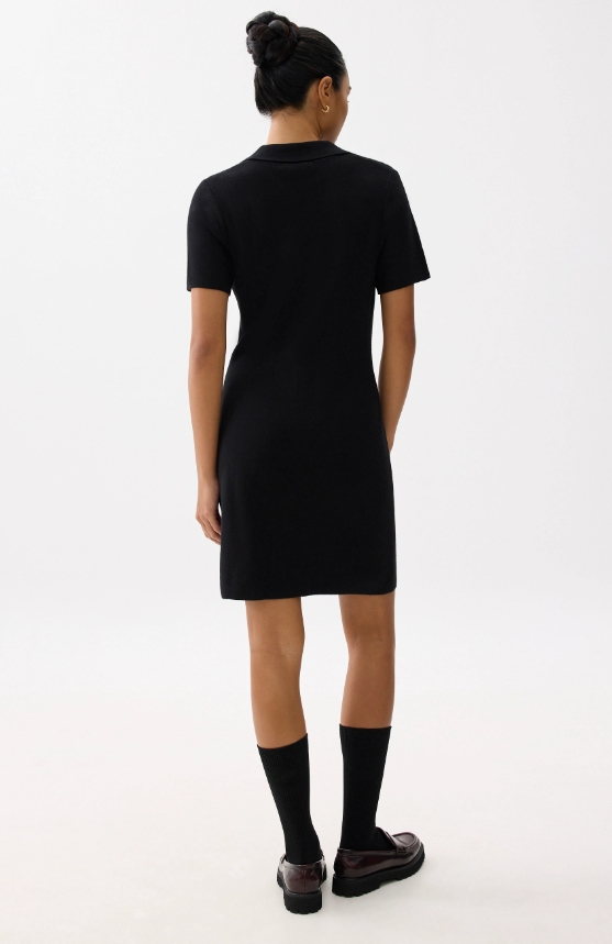 Collared Knit Shift Mini Dress - Image 2