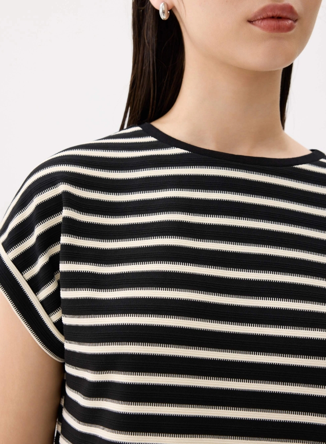 Striped Jersey Shift Mini Dress - Image 3