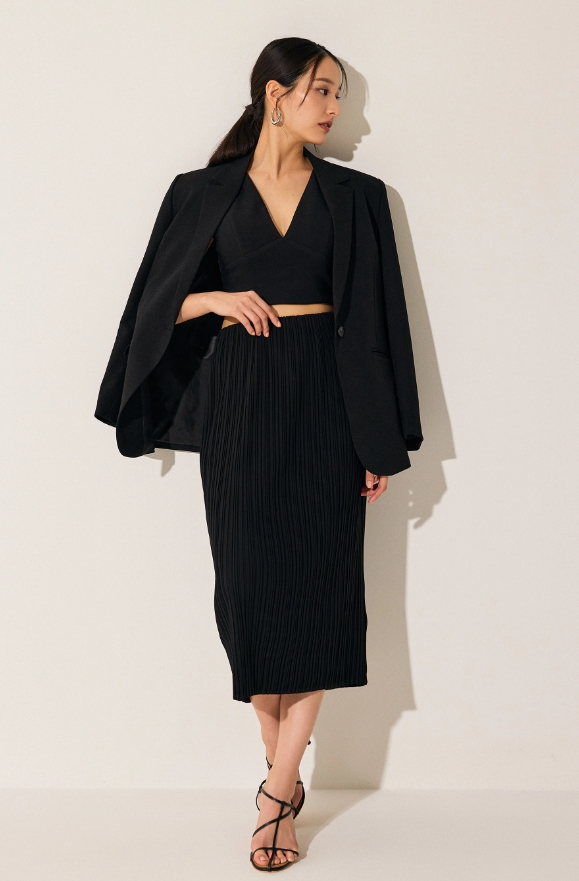 Gym Pleated Column Midi Skirt