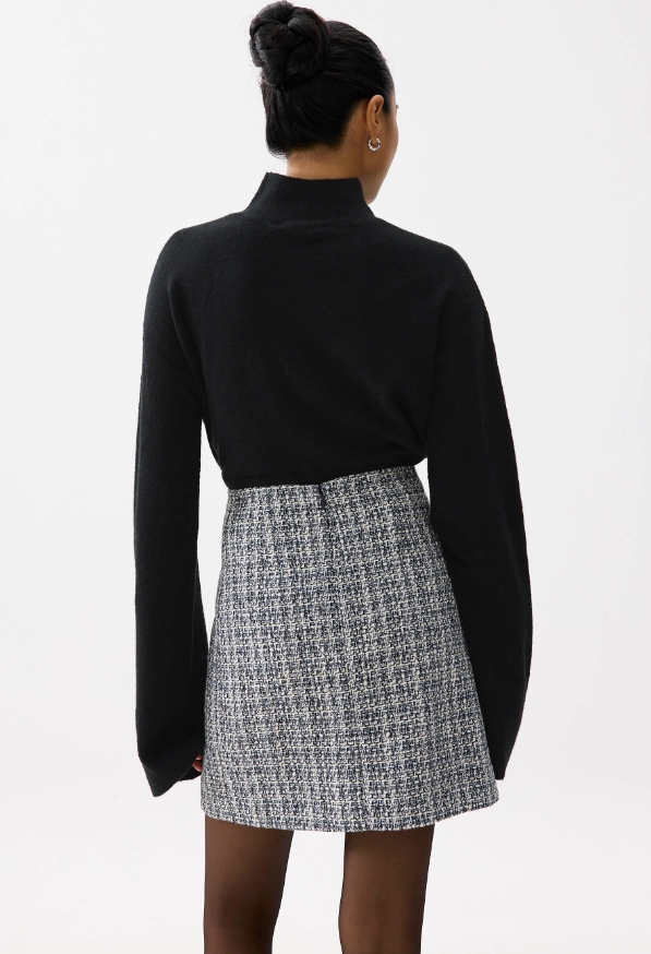 Elastic Tweed Mini Skirt - Image 2