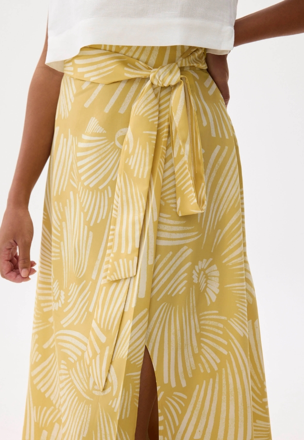 High Waist A-line Wrap Skirt - Image 4