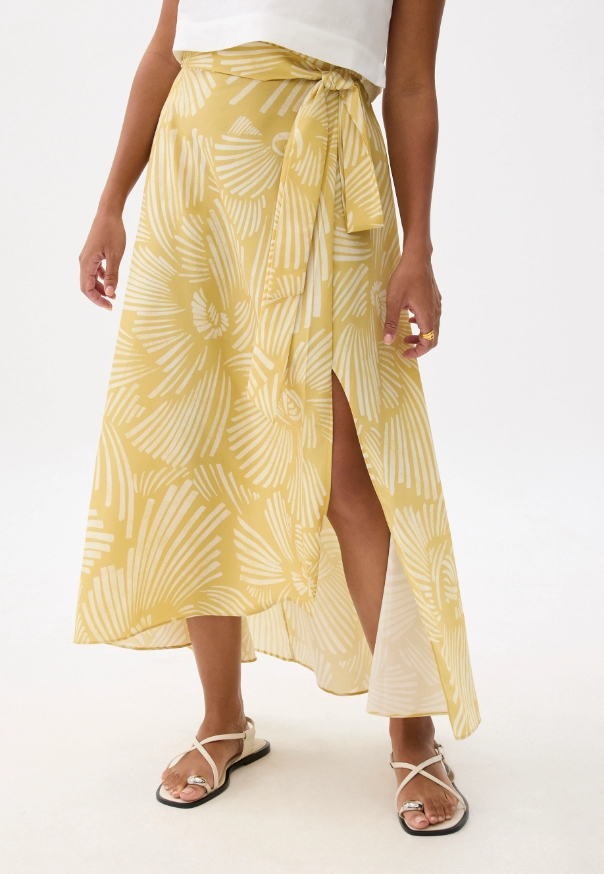 High Waist A-line Wrap Skirt - Image 3