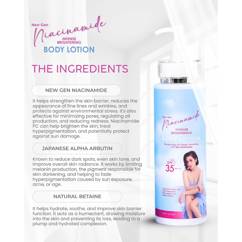 New Gen Niacinamide Intense Brightening Body Lotion SPF35 PA+++ 235ml - Image 4